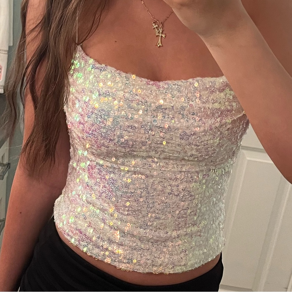 Iridescent Sequin Camisole Top